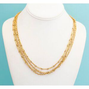 Vintage Golden Multi-strand Necklace - 39 inch - L23